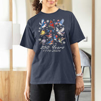 USA 250th Anniversary Bird T Shirt For Women Patriotic American Birds Independence Day Birdwatchers Birders