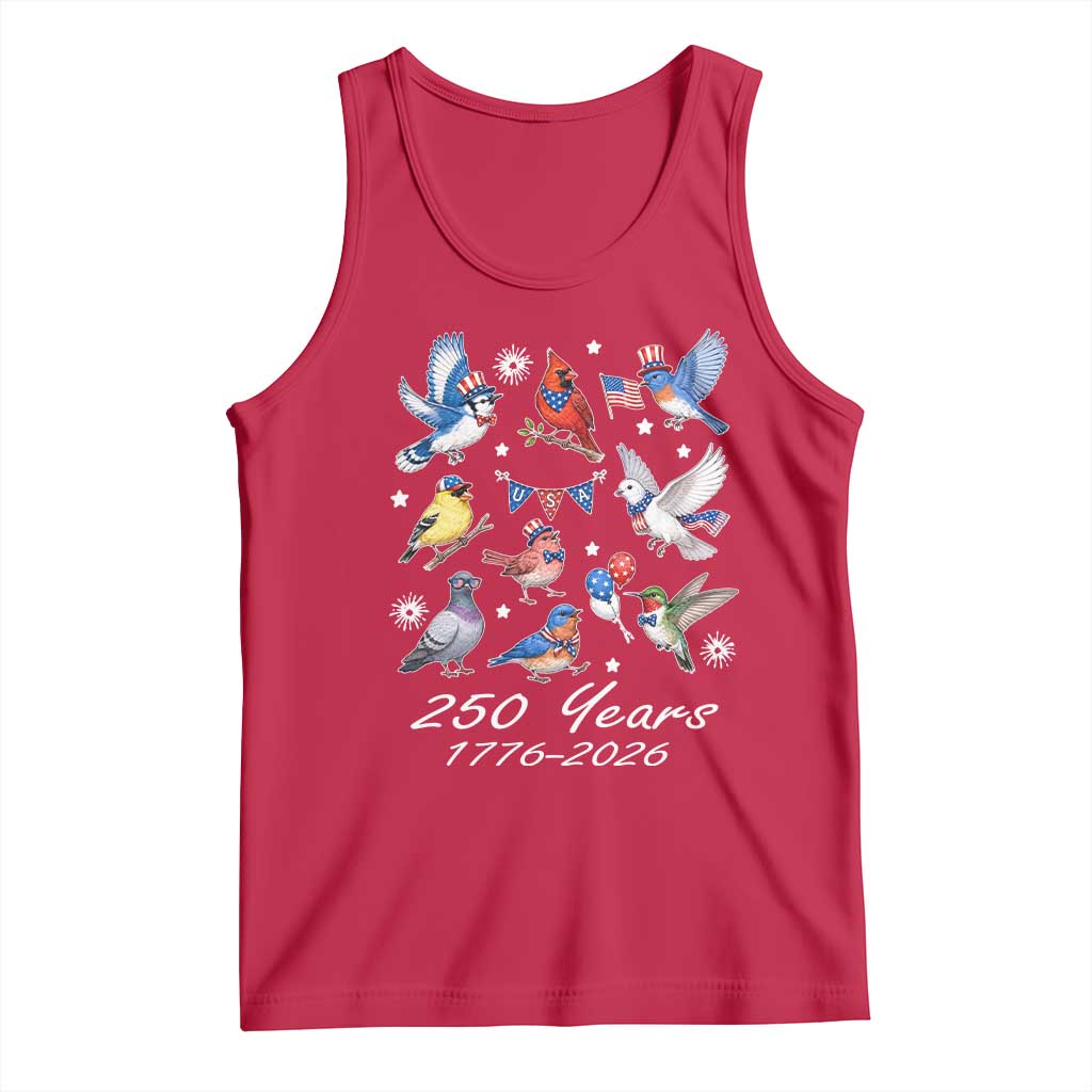 USA 250th Anniversary Bird Tank Top Patriotic American Birds Independence Day Birdwatchers Birders