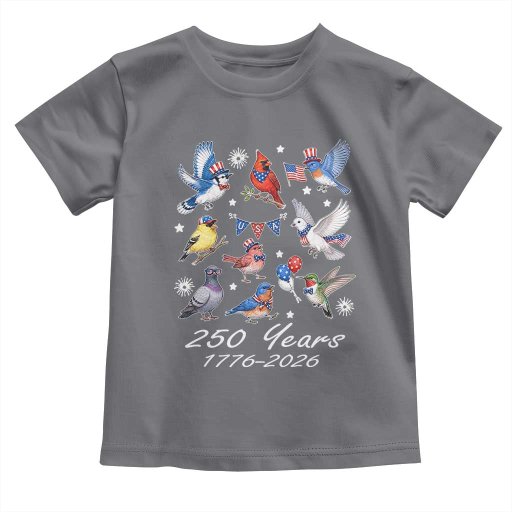 USA 250th Anniversary Bird Toddler T Shirt Patriotic American Birds Independence Day Birdwatchers Birders