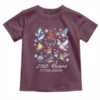 USA 250th Anniversary Bird Toddler T Shirt Patriotic American Birds Independence Day Birdwatchers Birders