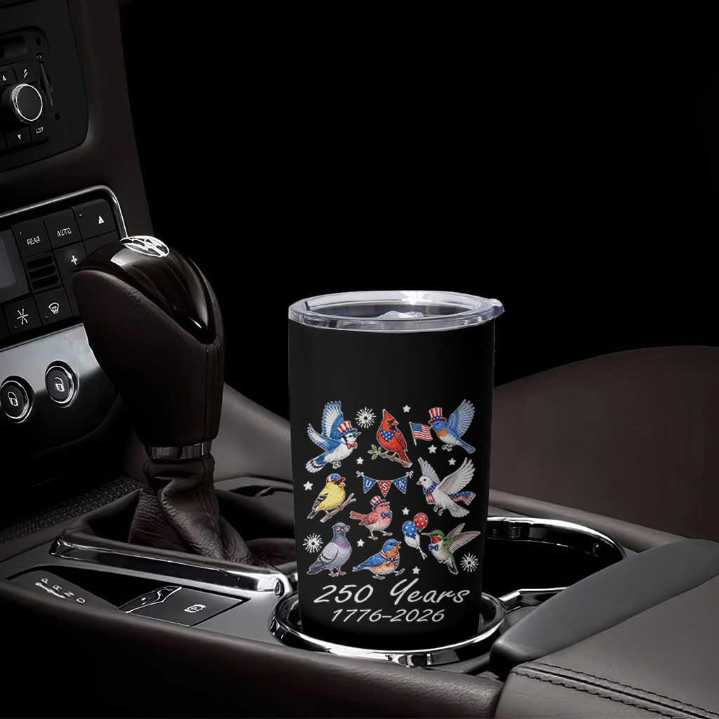USA 250th Anniversary Bird Tumbler Cup Patriotic American Birds Independence Day Birdwatchers Birders