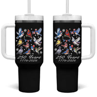 USA 250th Anniversary Bird Tumbler With Handle Patriotic American Birds Independence Day Birdwatchers Birders