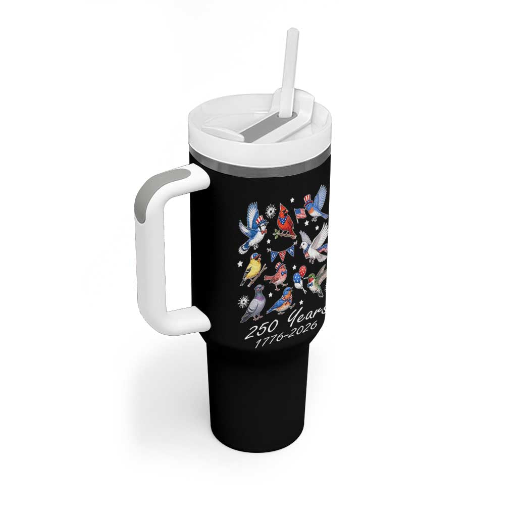 USA 250th Anniversary Bird Tumbler With Handle Patriotic American Birds Independence Day Birdwatchers Birders