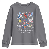 USA 250th Anniversary Bird Youth Sweatshirt Patriotic American Birds Independence Day Birdwatchers Birders