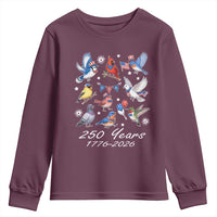 USA 250th Anniversary Bird Youth Sweatshirt Patriotic American Birds Independence Day Birdwatchers Birders