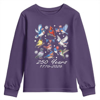 USA 250th Anniversary Bird Youth Sweatshirt Patriotic American Birds Independence Day Birdwatchers Birders