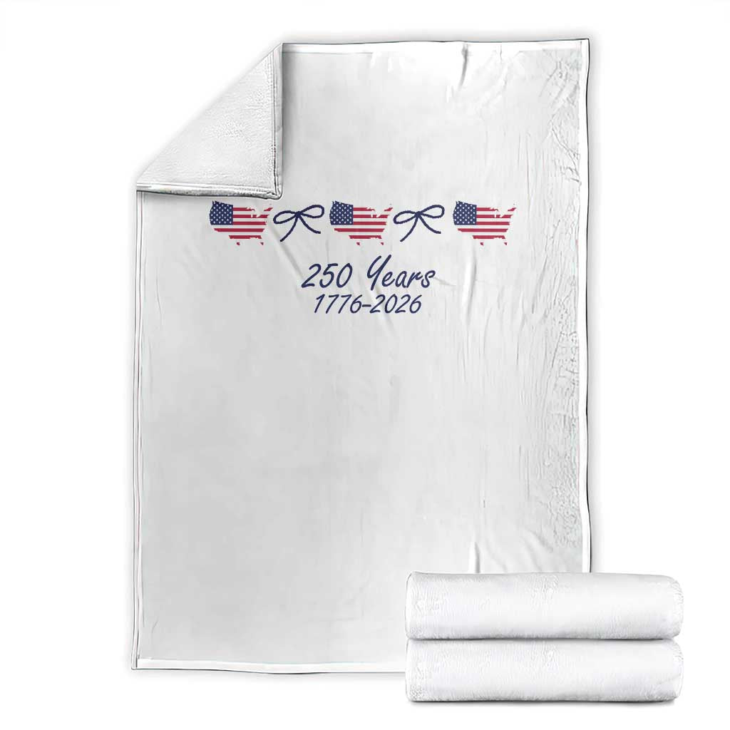 250th Anniversary USA Throw Blanket American Flag Dainty Bow 4th of July