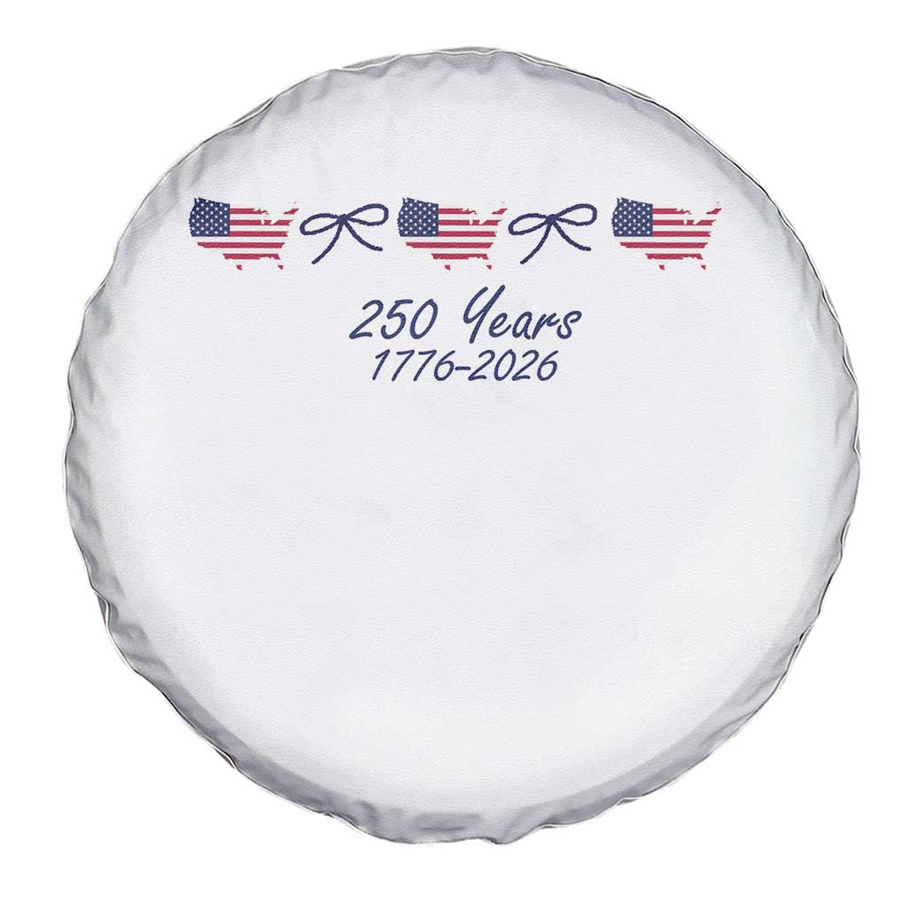 250th Anniversary USA Spare Tire Cover American Flag Dainty Bow 4th of July