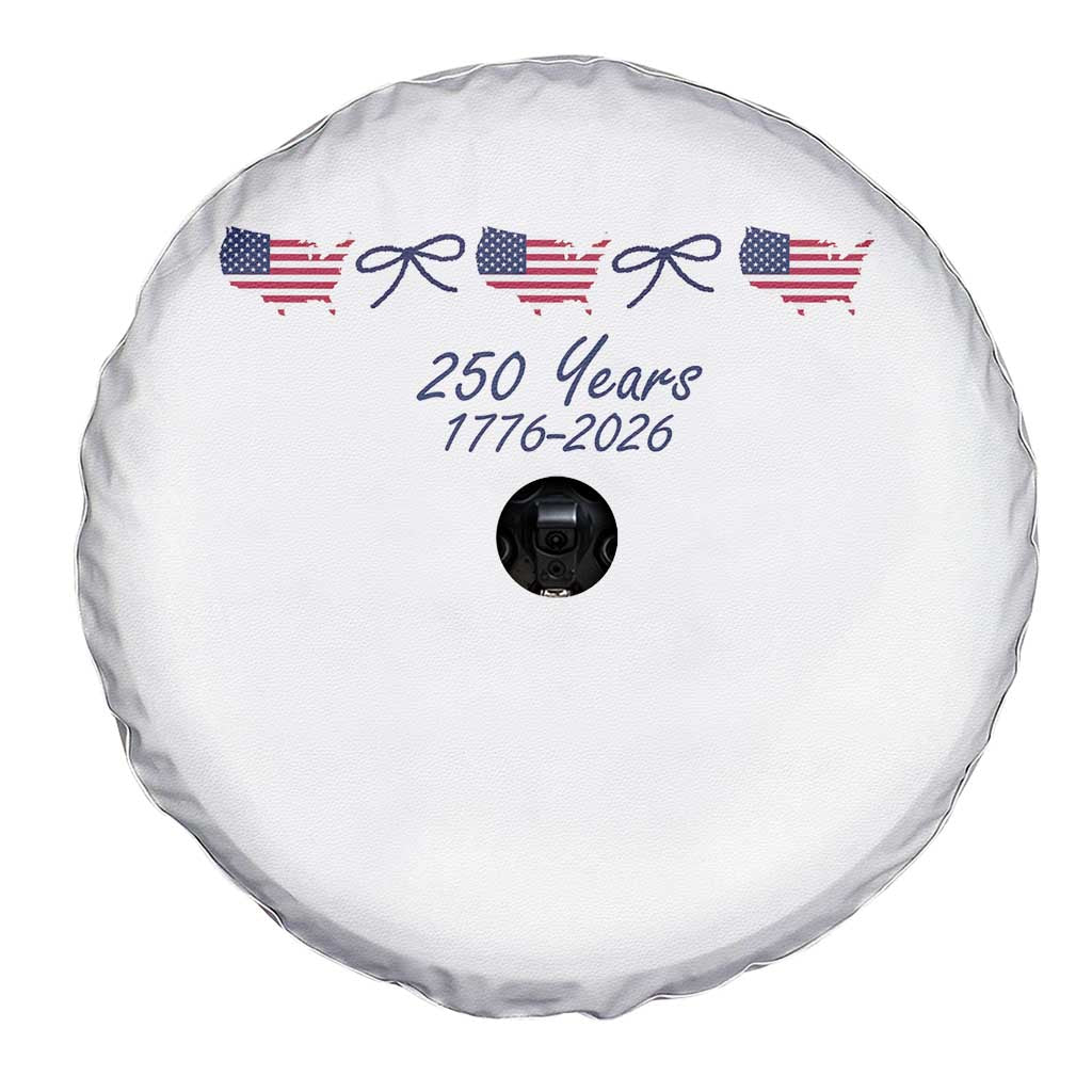 250th Anniversary USA Spare Tire Cover American Flag Dainty Bow 4th of July