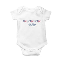 250th Anniversary USA Baby Onesie American Flag Dainty Bow 4th of July
