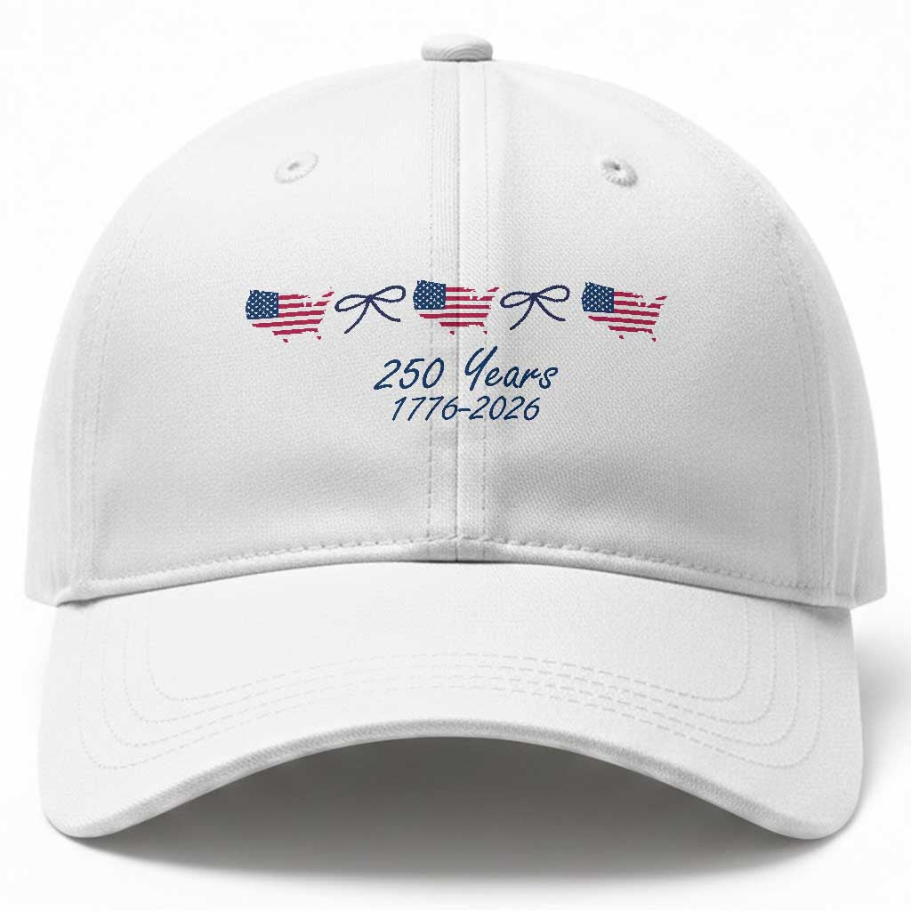 250th Anniversary USA Baseball Cap American Flag Dainty Bow 4th of July