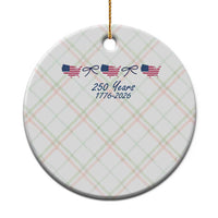 250th Anniversary USA Ceramic Ornament American Flag Dainty Bow 4th of July