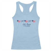 250th Anniversary USA Racerback Tank Top American Flag Dainty Bow 4th of July