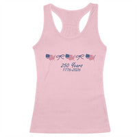 250th Anniversary USA Racerback Tank Top American Flag Dainty Bow 4th of July