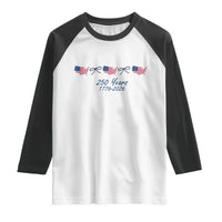 250th Anniversary USA Raglan Shirt American Flag Dainty Bow 4th of July