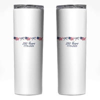 250th Anniversary USA Skinny Tumbler American Flag Dainty Bow 4th of July