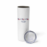 250th Anniversary USA Skinny Tumbler American Flag Dainty Bow 4th of July