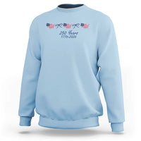 250th Anniversary USA Sweatshirt American Flag Dainty Bow 4th of July