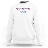 250th Anniversary USA Sweatshirt American Flag Dainty Bow 4th of July