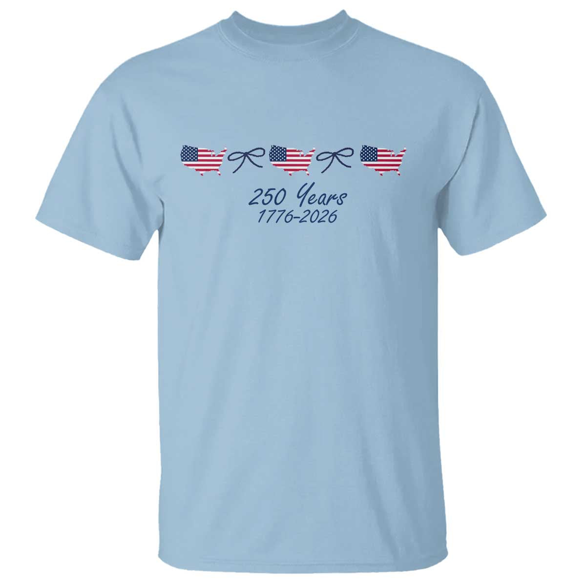 250th Anniversary USA T Shirt American Flag Dainty Bow 4th of July