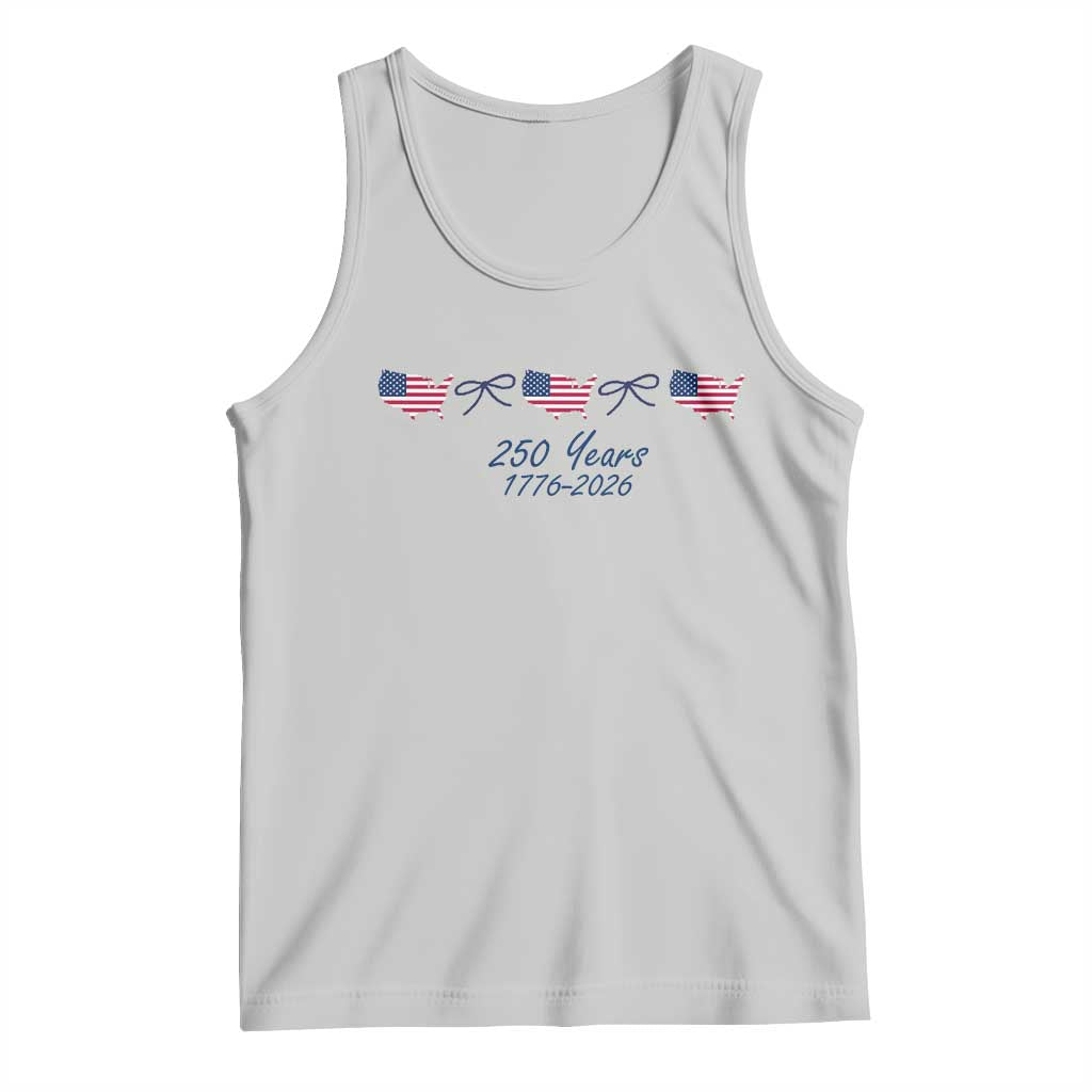 250th Anniversary USA Tank Top American Flag Dainty Bow 4th of July