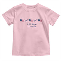 250th Anniversary USA Toddler T Shirt American Flag Dainty Bow 4th of July