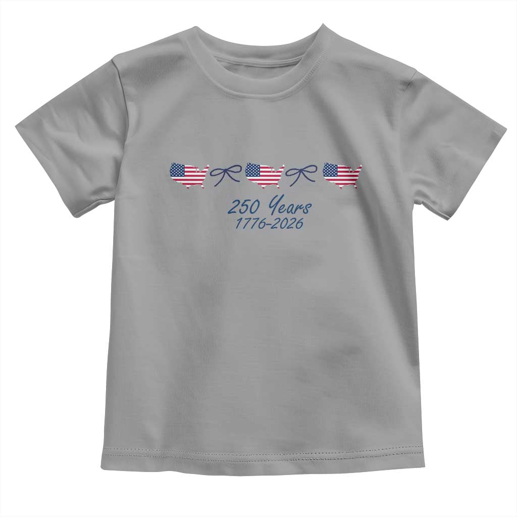 250th Anniversary USA Toddler T Shirt American Flag Dainty Bow 4th of July