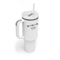 250th Anniversary USA Tumbler With Handle American Flag Dainty Bow 4th of July
