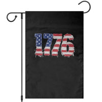 Distressed Faux Patchwork 1776 USA Flag Garden Flag Vintage Effect Printing Patriotic Graphic 4th Of July Independence Day