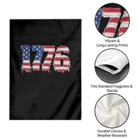Distressed Faux Patchwork 1776 USA Flag Garden Flag Vintage Effect Printing Patriotic Graphic 4th Of July Independence Day