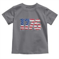 Distressed Faux Patchwork 1776 USA Flag Toddler T Shirt Vintage Effect Printing Patriotic Graphic 4th Of July Independence Day