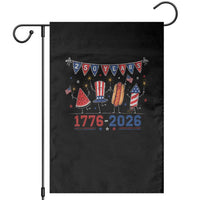 250 Years American 1776 2026 Garden Flag Patriotic Watermelon Hotdog Firework 250th 4th July Independence Day
