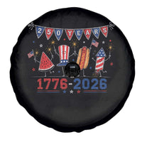 250 Years American 1776 2026 Spare Tire Cover Patriotic Watermelon Hotdog Firework 250th 4th July Independence Day