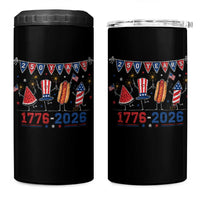 250 Years American 1776 2026 4 in 1 Can Cooler Tumbler Patriotic Watermelon Hotdog Firework 250th 4th July Independence Day