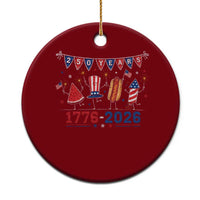 250 Years American 1776 2026 Ceramic Ornament Patriotic Watermelon Hotdog Firework 250th 4th July Independence Day