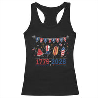 250 Years American 1776 2026 Racerback Tank Top Patriotic Watermelon Hotdog Firework 250th 4th July Independence Day