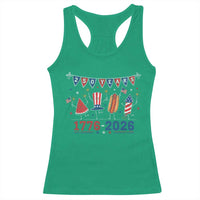 250 Years American 1776 2026 Racerback Tank Top Patriotic Watermelon Hotdog Firework 250th 4th July Independence Day