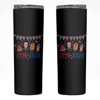 250 Years American 1776 2026 Skinny Tumbler Patriotic Watermelon Hotdog Firework 250th 4th July Independence Day