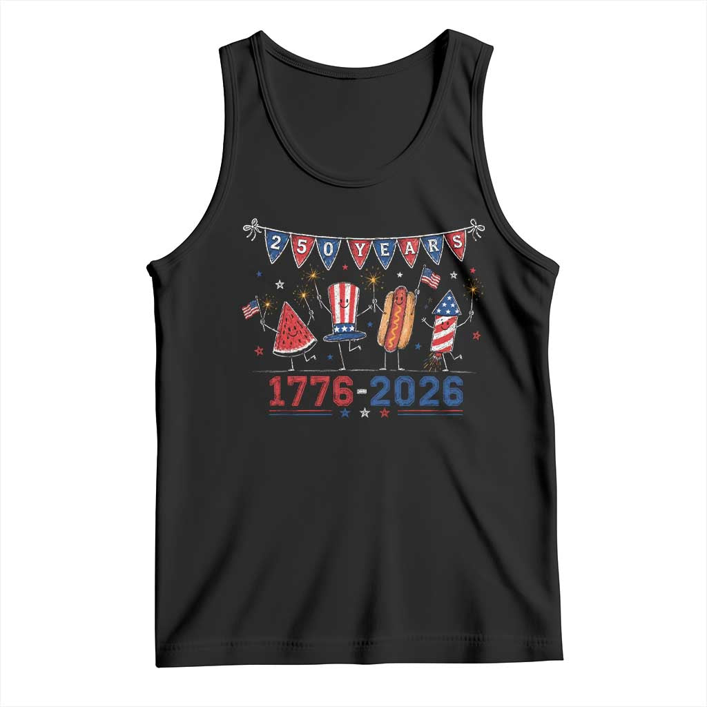 250 Years American 1776 2026 Tank Top Patriotic Watermelon Hotdog Firework 250th 4th July Independence Day