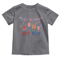 250 Years American 1776 2026 Toddler T Shirt Patriotic Watermelon Hotdog Firework 250th 4th July Independence Day