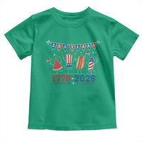 250 Years American 1776 2026 Toddler T Shirt Patriotic Watermelon Hotdog Firework 250th 4th July Independence Day