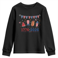 250 Years American 1776 2026 Youth Sweatshirt Patriotic Watermelon Hotdog Firework 250th 4th July Independence Day