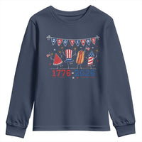 250 Years American 1776 2026 Youth Sweatshirt Patriotic Watermelon Hotdog Firework 250th 4th July Independence Day