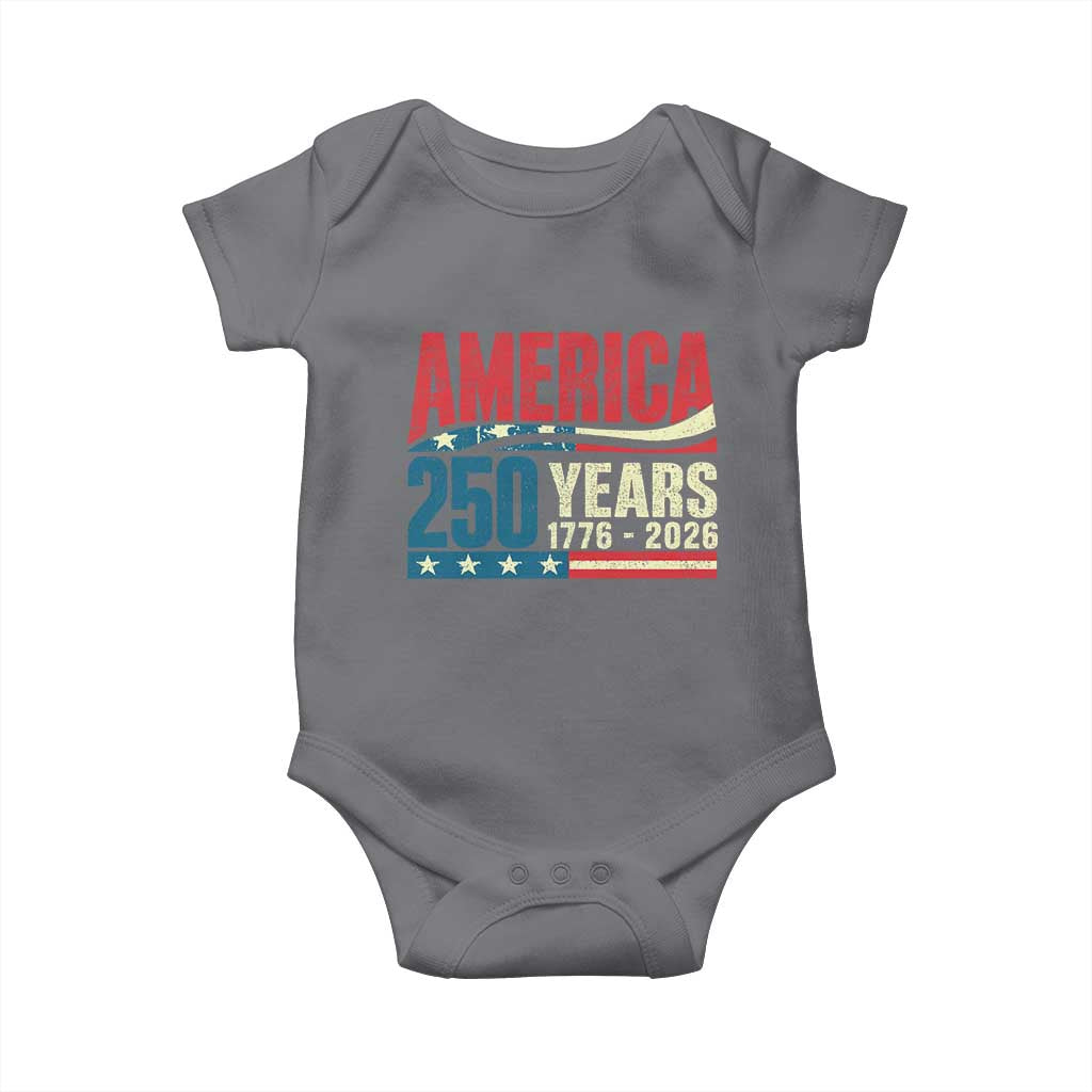 250th Anniversary USA Baby Onesie Retro 250 Years American 1776 2026 US Flag