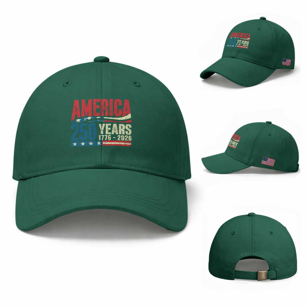 250th Anniversary USA Baseball Cap Retro 250 Years American 1776 2026 US Flag
