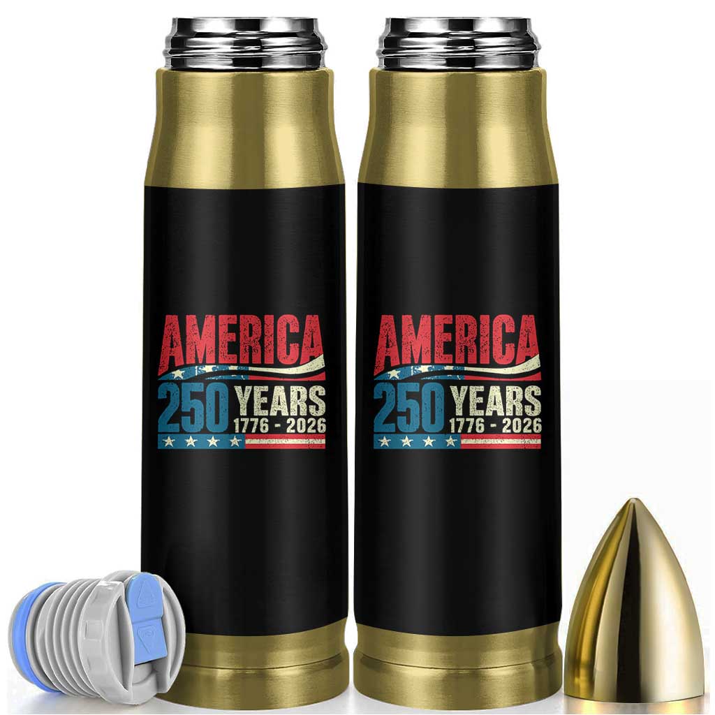 250th Anniversary USA Bullet Tumbler Retro 250 Years American 1776 2026 US Flag