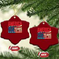 250th Anniversary USA Ceramic Ornament Retro 250 Years American 1776 2026 US Flag