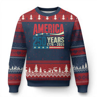 250th Anniversary USA Ugly Christmas Sweater Retro 250 Years American 1776 2026 US Flag