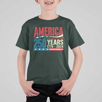 250th Anniversary USA T Shirt For Kid Retro 250 Years American 1776 2026 US Flag