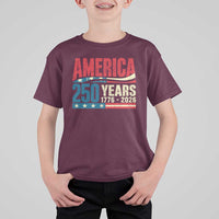 250th Anniversary USA T Shirt For Kid Retro 250 Years American 1776 2026 US Flag
